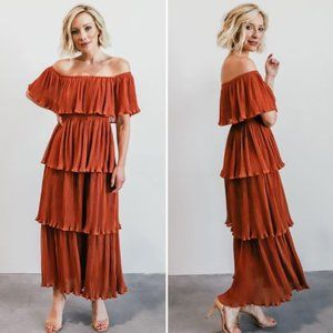 Baltic Born Zarra Spice Pleated Dress Size Small NWT